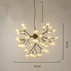 Heracleum Firefly Glass Ball Chandelier: Gold Luxury Lighting for Dining Kitchen Staircase