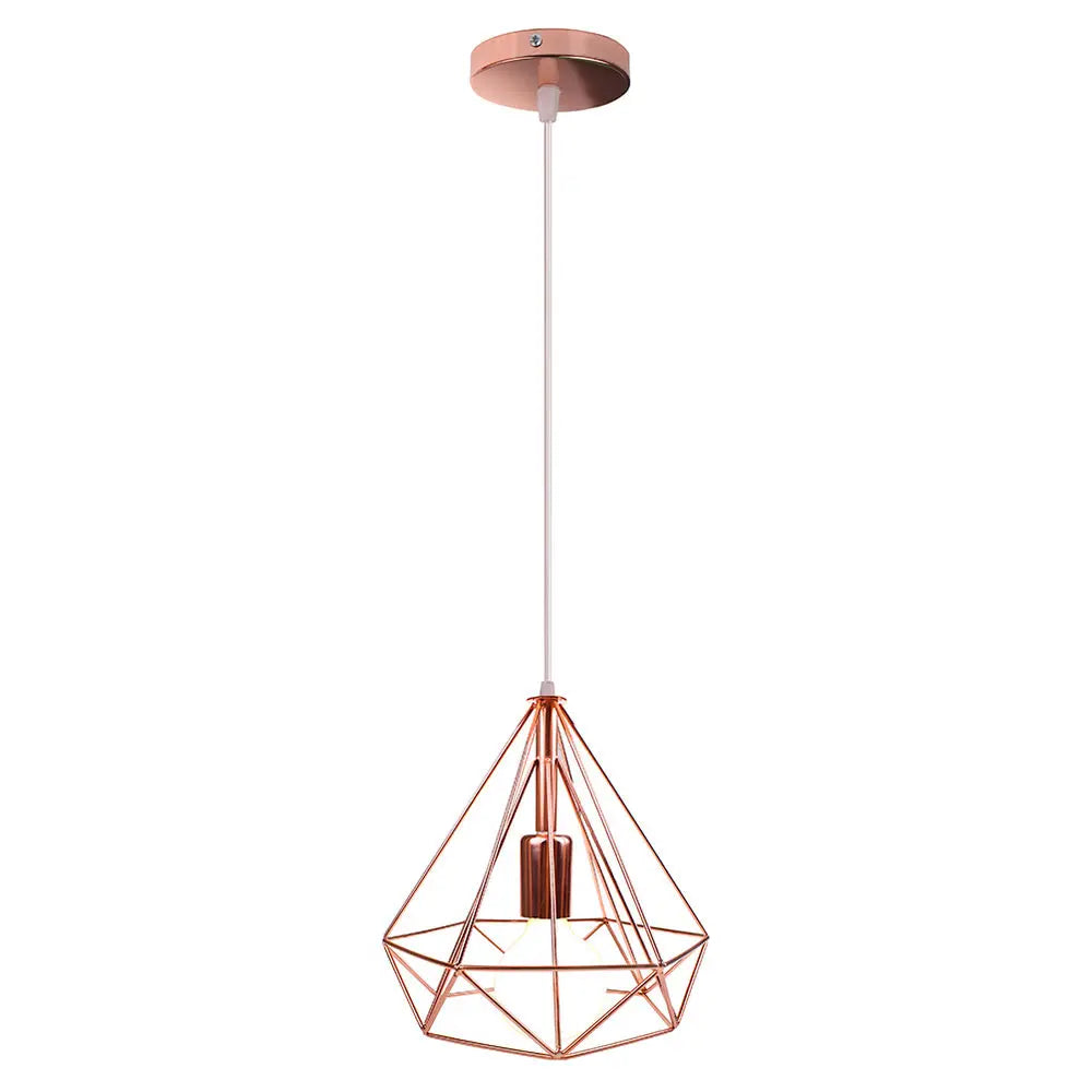 Industrial LED Pendant Light Vintage Loft Cage Hanging Lamp for Home Decor