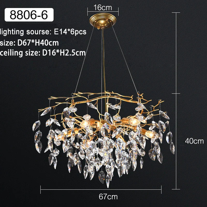 Modern Crystal Chandelier: Luxury Home Décor Lighting for Living Room & Lobby