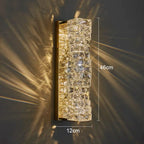 Gold Chrome Crystal Wall Sconce LED Lamp for Living Room Bedroom TV Background Lighting