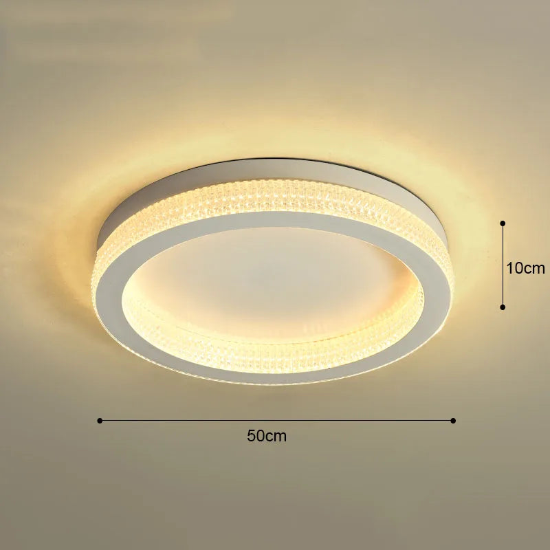 Black Gold Crystal Chandelier LED Ceiling Light for Living Room Bedroom