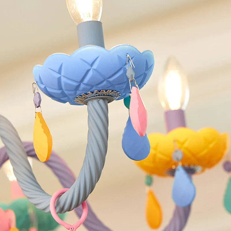 Rainbow Crystal Chandelier for Bedroom & Children's Room