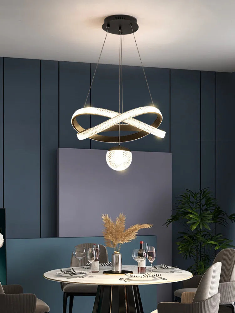 Modern Art Three-Head Chandelier for Dining Room and Bedroom