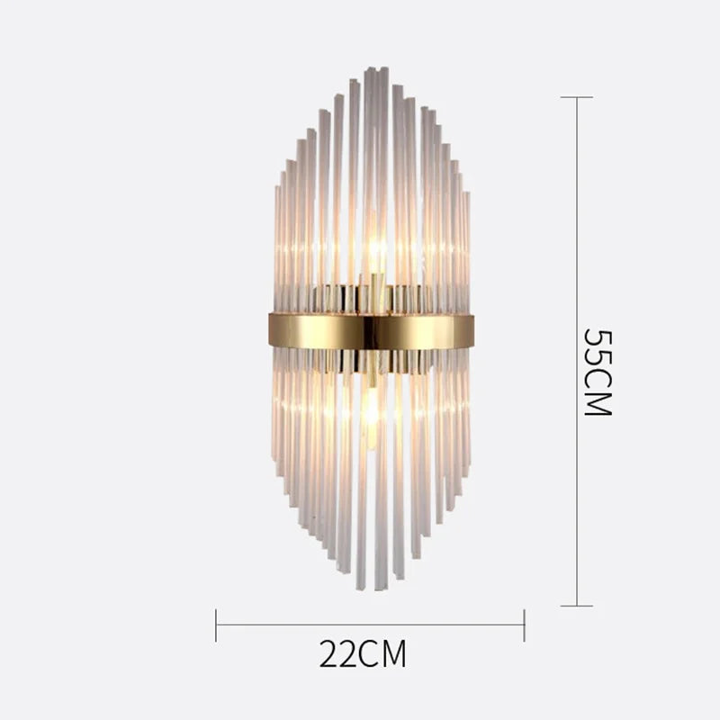 Crystal Wall Lamp for Modern Light Luxury Living Room, Bedroom, and Dining Area