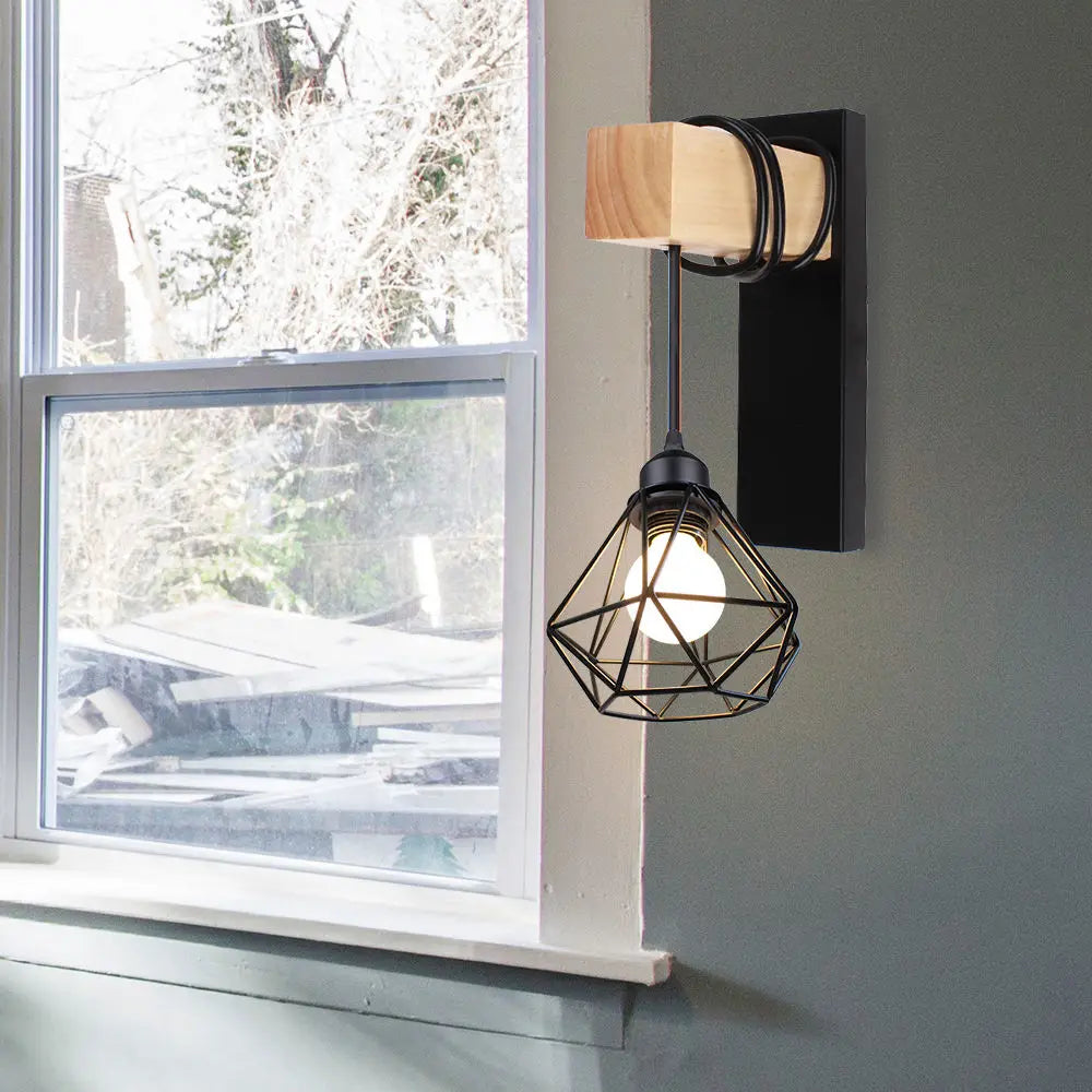 Nordic Wood Wall Lights Retro Adjustable Wall-mounted Bar Bedside Lighting by Afralia™