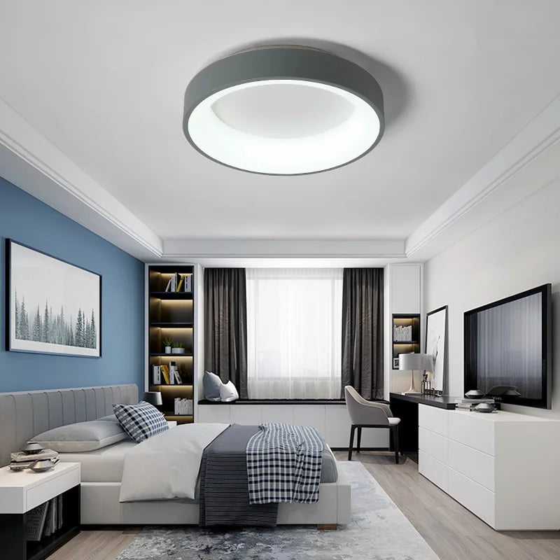 Modern LED Ceiling Lamp for Living Room, Bedroom, Study - Grey or White
