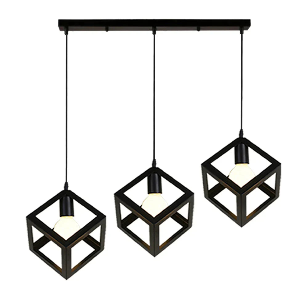 Modern Black Cage LED Pendant Light for Home & Commercial Lighting
