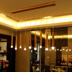 Solid Wood Pendant Light: LED Art Deco for Restaurant, Bar, Living Room