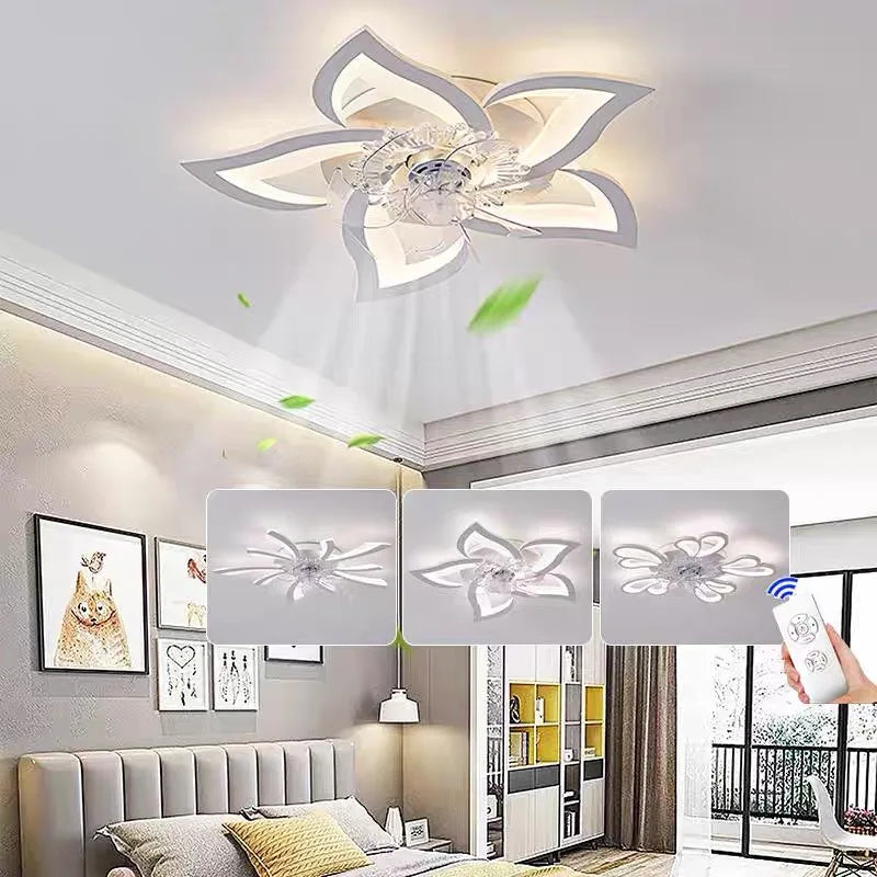 Smart LED Ceiling Fan Light - App Controlled, Silent, Adjustable Speed