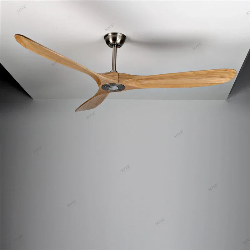 60" Solid Wood DC Ceiling Fan with Remote Control