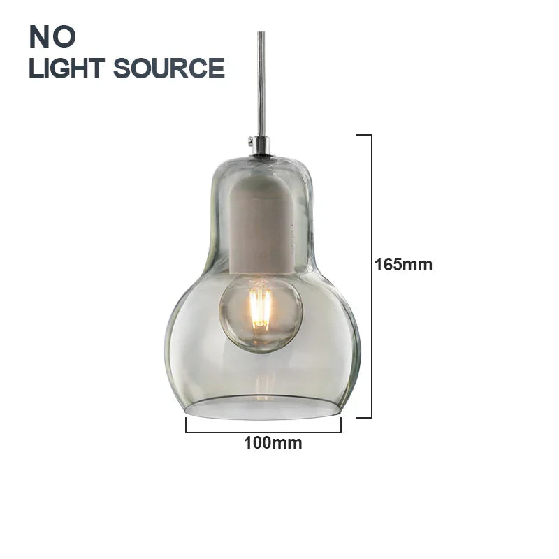 Glass Pendant Light: Modern Nordic E27 LED Hanging Lamp for Indoor Decoration