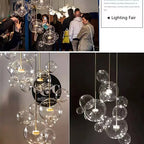 Bubble Glass LED Chandelier for Kids Room Kitchen Office Restaurant
