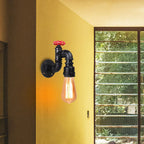 Iron Water Pipe Wall Lamp E27 Loft Bar Lighting Fixtures