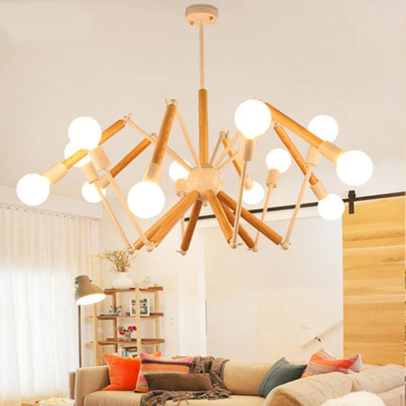 Spider Pendant Lights - 6/8/12 Arms, Black/White Suspension for Dining & Living Room