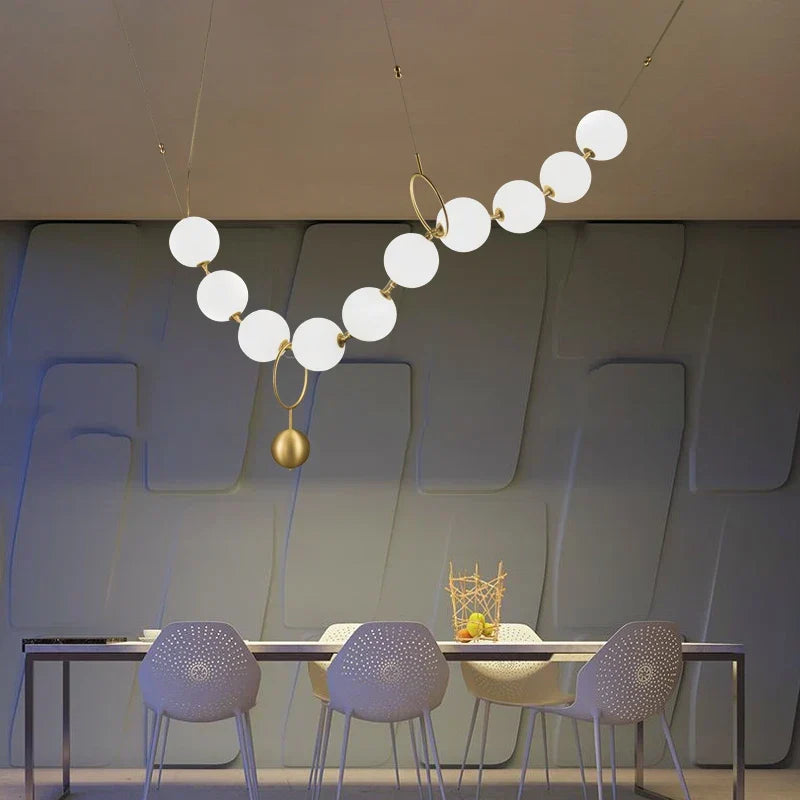 Glass Ball Chandelier: Modern LED Dining Table Lighting for Living Room, Bedroom, Villa.