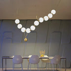 Glass Ball Chandelier: Modern LED Dining Table Lighting for Living Room, Bedroom, Villa.