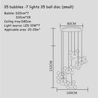 Bubble Glass LED Chandelier for Kids Room Kitchen Office Restaurant