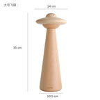 Kids UFO Wood LED Table Lamp: Modern, Dimmable, Cartoon Design, Ideal for Children's Bedroom