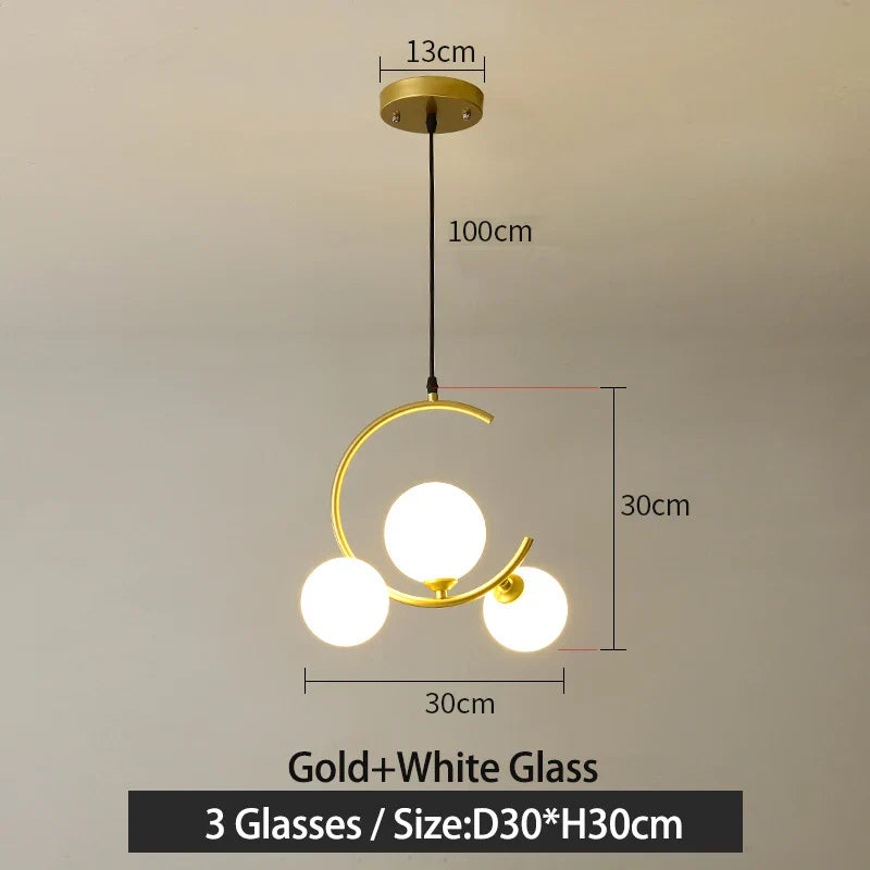 Glass Ball Pendant Light | Modern Nordic G9 LED Lamp for Living Room & Bedroom