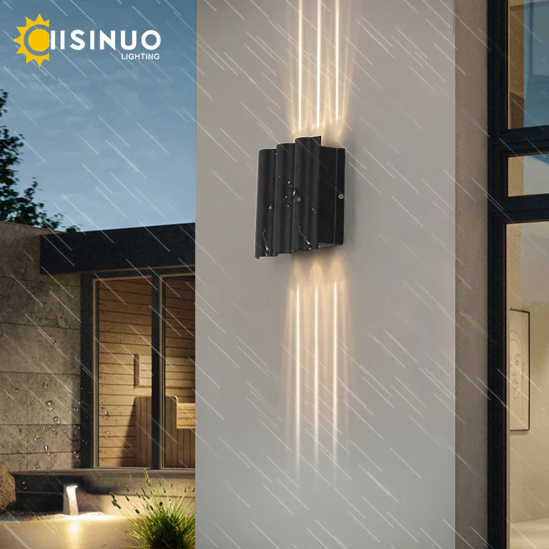 12W Black Outdoor LED Sconce Light IP65 Waterproof Alumunim Garden Villa Porch Lamp
