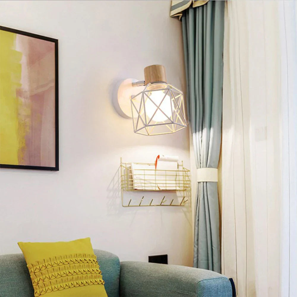Iron Cage LED Wall Light for Home Decor Indoor Lighting Fixture
