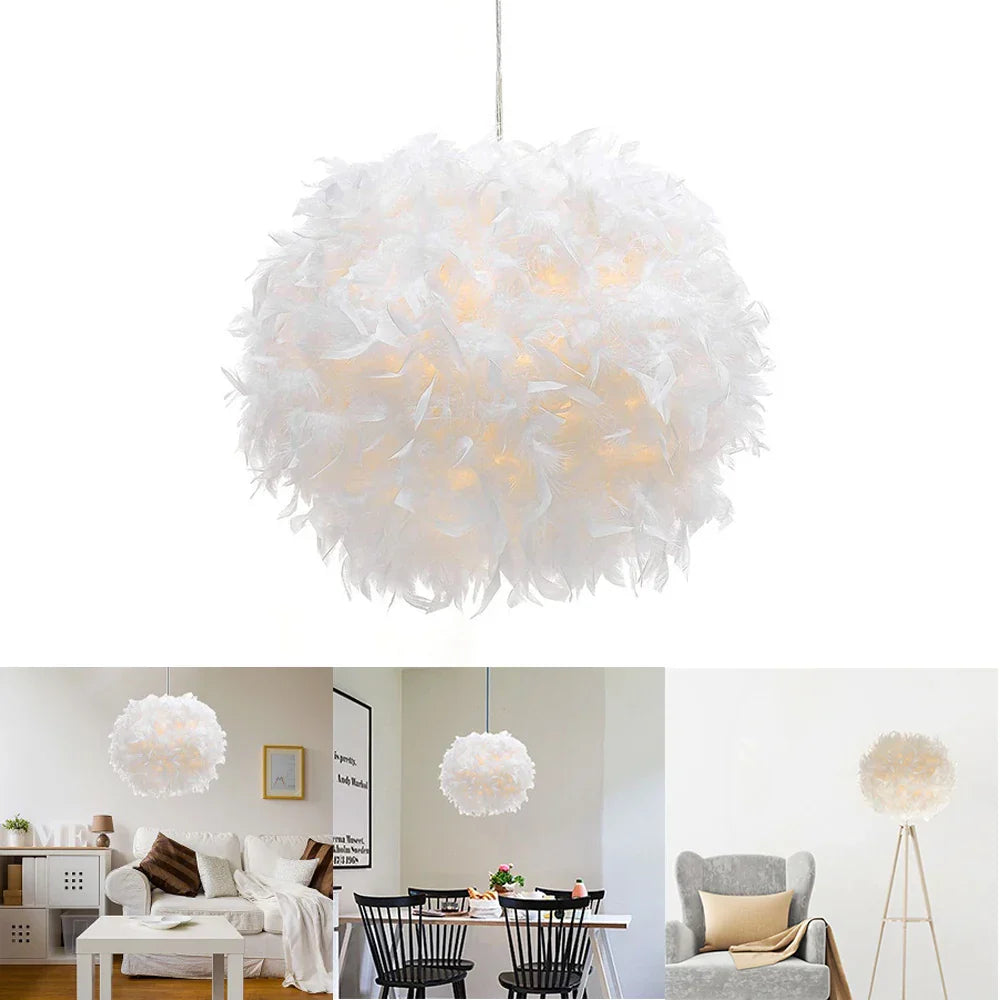 Nordic Feather Pendant Light LED Lamp for Dining Room Kitchen Decor