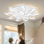 Remoteled Ceiling Chandelier: Modern Art Deco Lighting Fixtures for Living, Dining, Bedroom