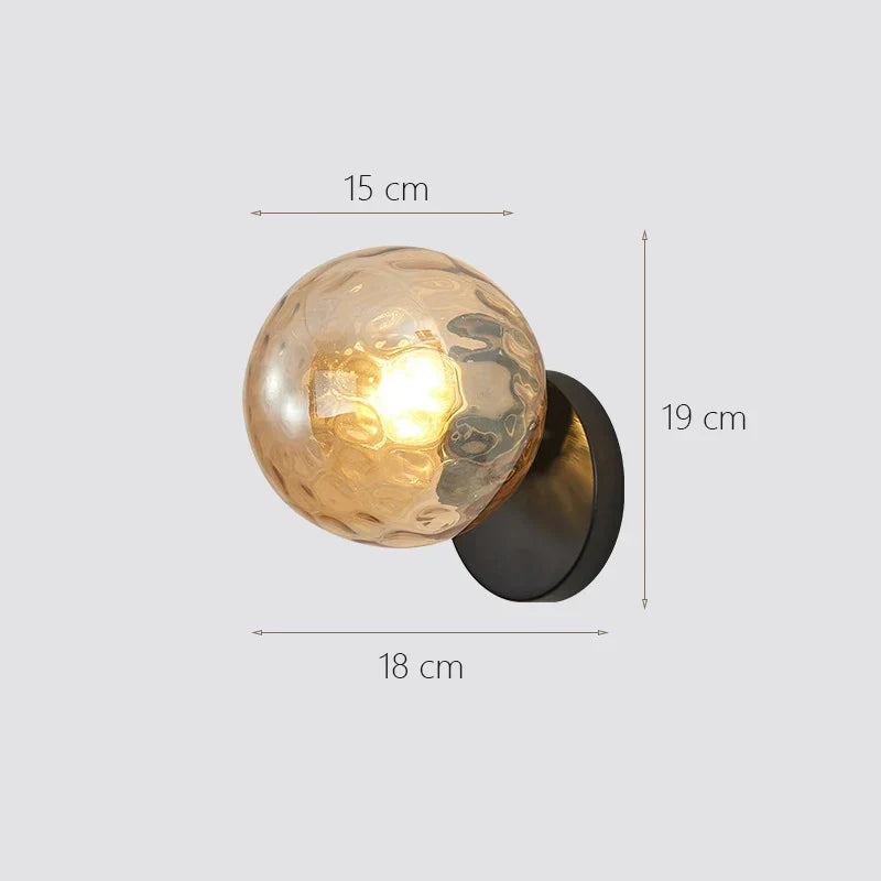 Glass Ball Wall Lamp: Modern Minimalist Nordic Style, Luxury Bedroom Lighting