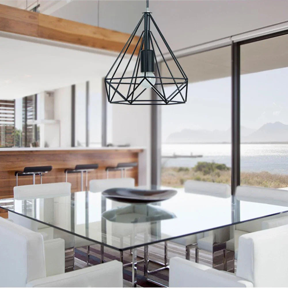 Vintage Industrial Loft Cage Pendant Light for Kitchen Island Living Room