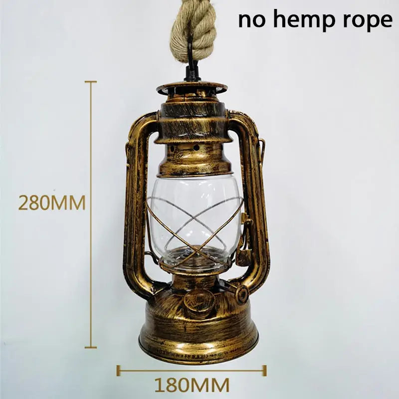 Vintage Rope Pendant Light Industrial Loft Bar Lamp