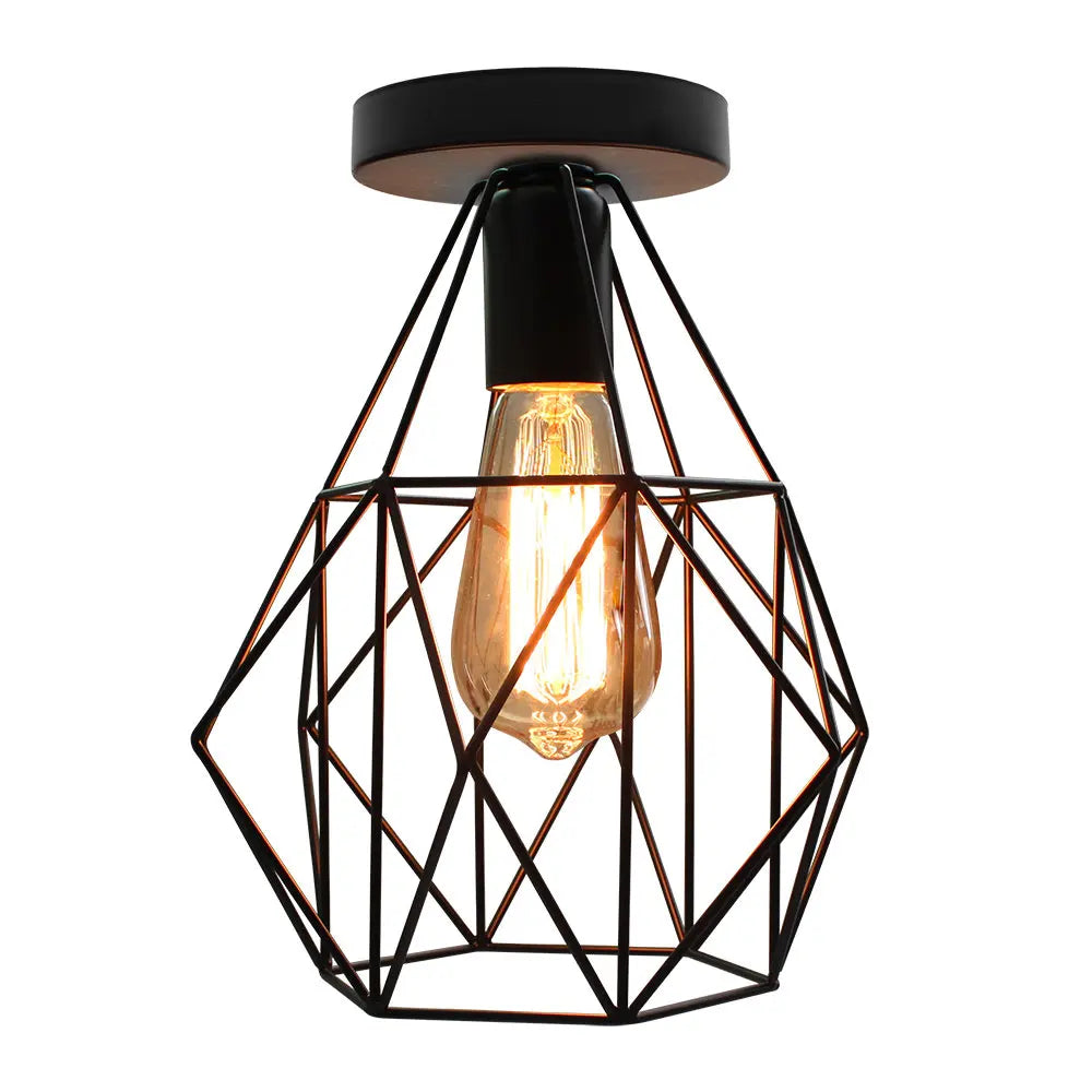 Vintage Industrial LED Ceiling Light Shade for Living Room Kitchen Cage Home Decor