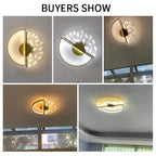 Luxury LED Feather Ceiling Light: Modern Dimmable Fixture for Bedroom & Living Room