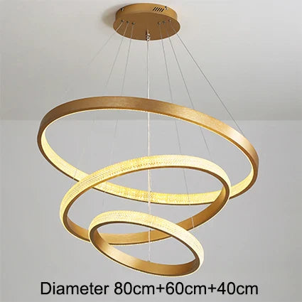 Gold Circle Chandelier Creative LED Lighting Modern Indoor Fixtures