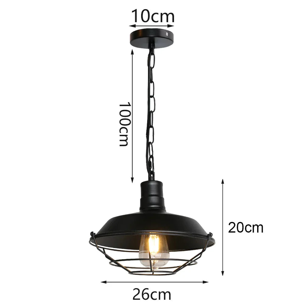 Loft Pendant Light Iron Chanderlier LED E27 Bar Living Room Decor