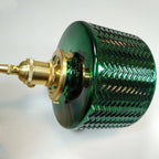 Green Glass LED Chandelier: Minimalist Brass Hanging Lights