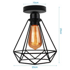 Iron Cage Ceiling Light Modern Nordic Retro Black Loft E27 Home Lighting
