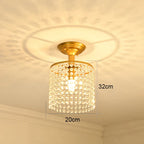 Gold Crystal Round Ceiling Chandelier for Living Room LED Light Fixtures