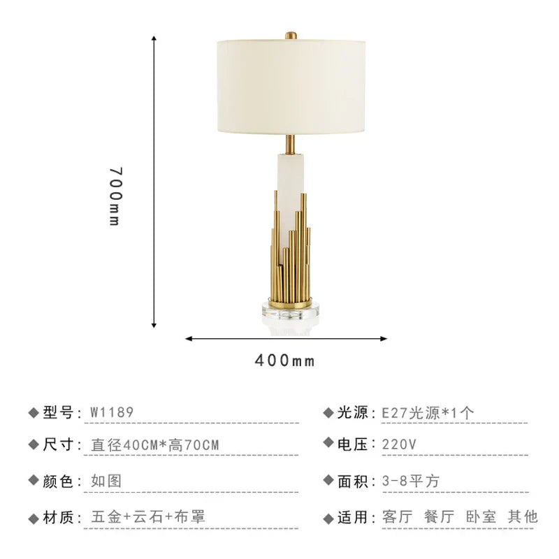 Crystal Table Lamp: Nordic Light Luxury Design for Bedroom Bedside