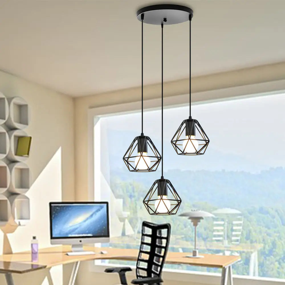 Vintage Cage Pendant Light Chandelier for Home Kitchen Living Room Lighting