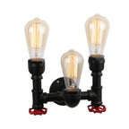 Retro Industrial Iron Water Pipe Wall Light Sconce for Home Bar Restaurant Decor