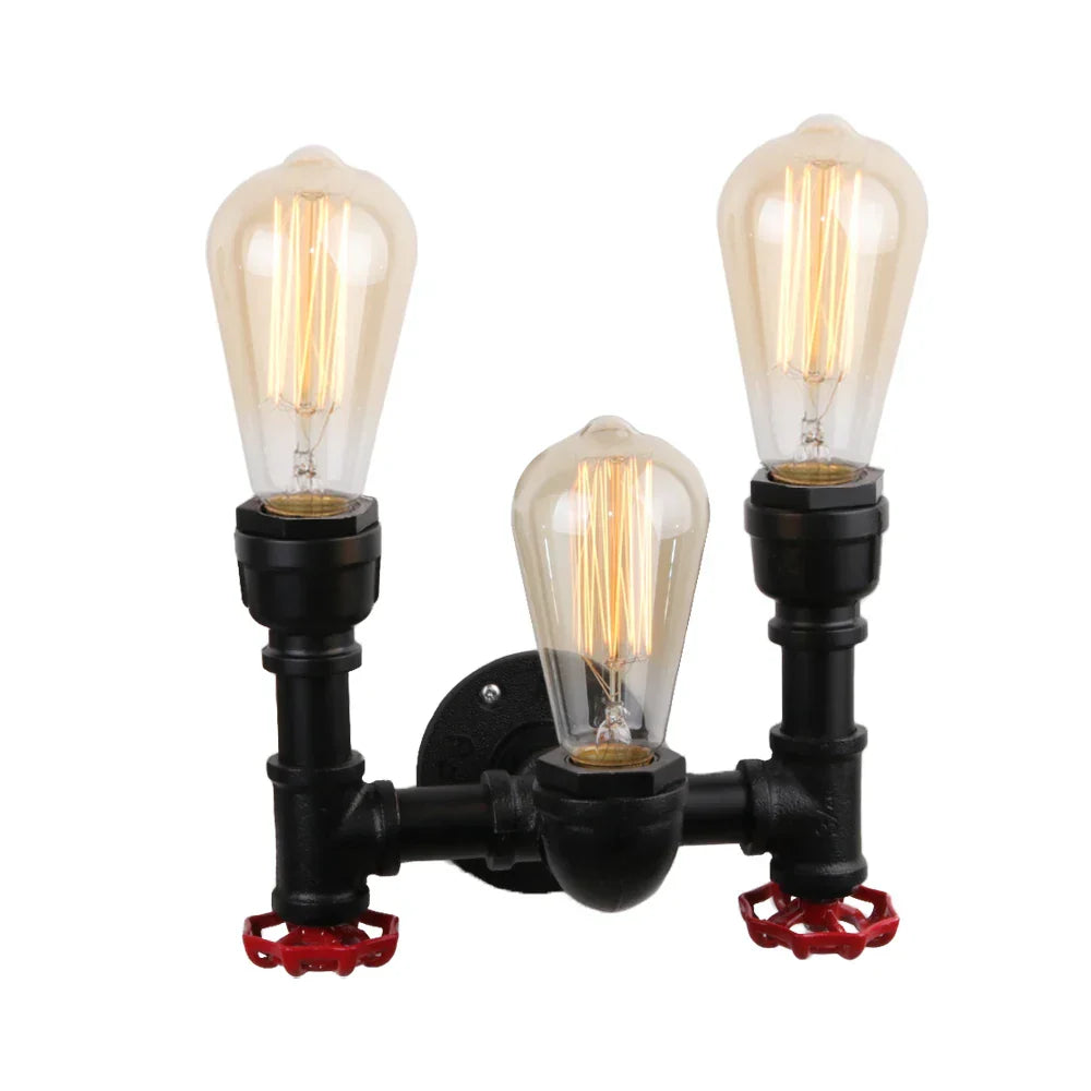 Retro Industrial Iron Water Pipe Wall Light Sconce for Home Bar Restaurant Decor