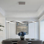 Modern Aluminum Pendant Chandelier in Black/Gold/White for Office Dining Room Decor