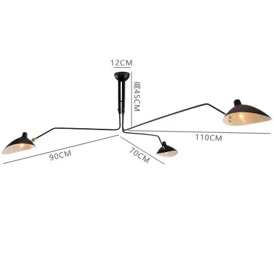 Nordic Spider LED Ceiling Lamp Iron Black Industrial Decor Living Room Light