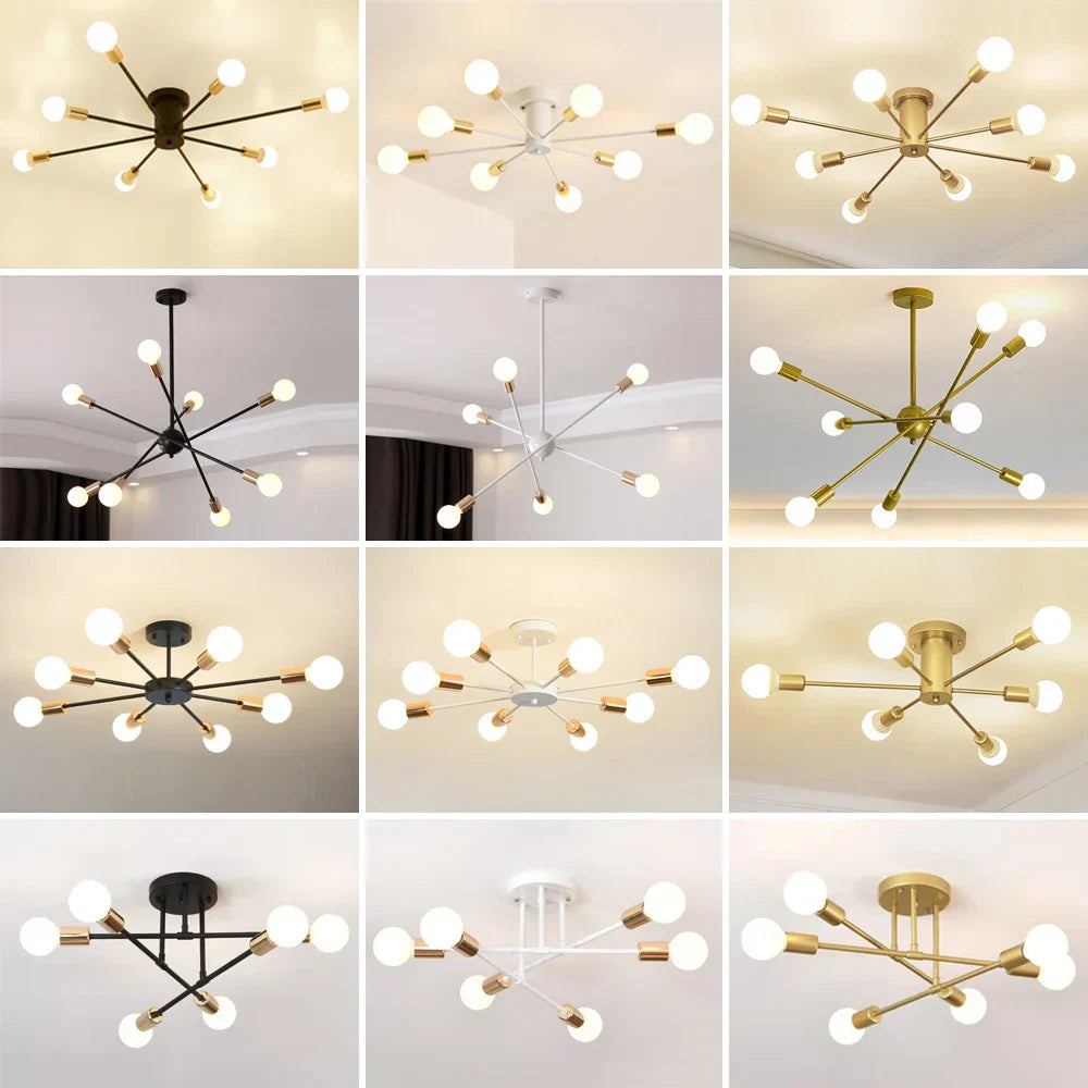 LED Metal Chandeliers for Living Room - Stylish Ceiling Light for Home Decor