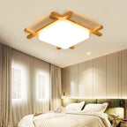 Wood Lampshades Flush Mount Ceiling Light for Living Room Bedroom