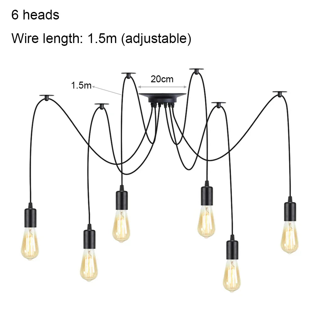 Vintage Industrial Spider Chandelier Ceiling Pendant Light - DIY Art Suspension Decor