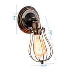 Adjustable Industrial Wall Light Rustic Wire Metal Cage Sconce