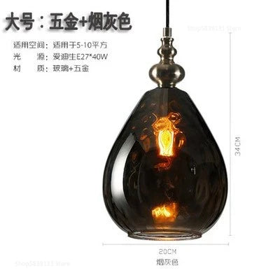 Nordic Water Grain Glass Pendant Lights for Living Room, Kitchen, Restaurant, Bar - Retro Simple Hanging Lamps
