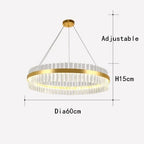 Crystal Chandelier LED Ring Lamp for Dining Room Center Living Restaurant Decor