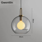 Luxe Glass Ball Pendant Lights: LED Nordic Hanging Lamp for Home Art Decor